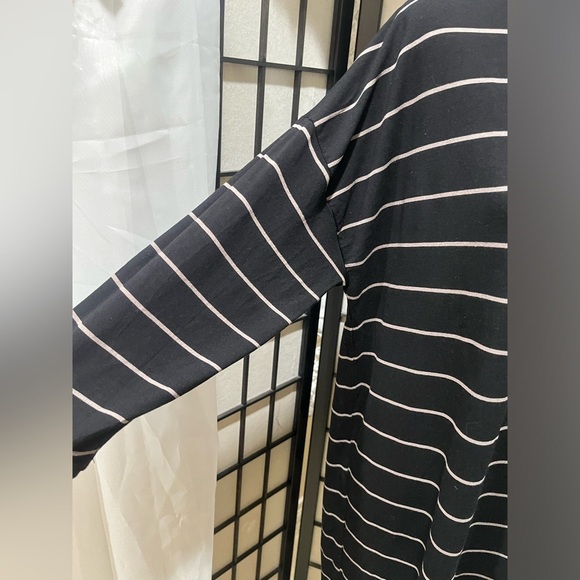 Chico's BLACK STRIPE T SHIRT DRESS QUARTER SLEEVES, WOMEN SIZE M - Picture 7 of 9